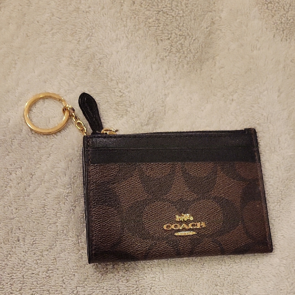 Coach Signature Brown and Black Key Holder
